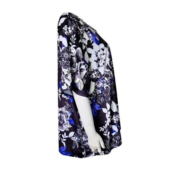 Swimsuits For All Swim Top Shirt Womens Plus Size 30/32 Black Floral Modesty - Picture 4 of 7